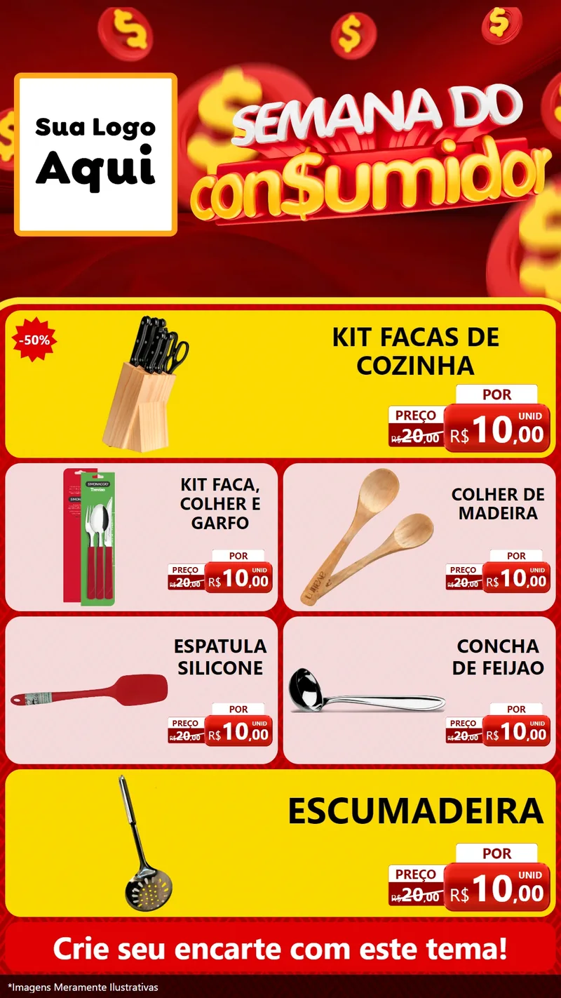 Modelo de TV para TV Vertical com o tema Semana do Consumidor para Utilidades Domésticas