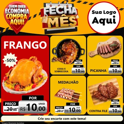 Modelo de Rede Social para Feed Facebook com o tema Fecha Mês para Assados
