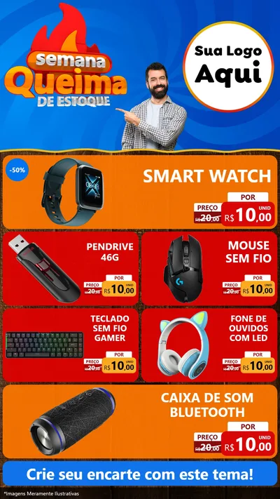 Modelo de TV para TV Vertical com o tema Semana Queima de Estoque para Informática