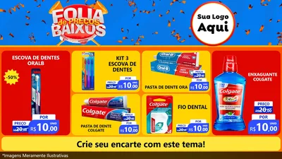 Modelo de TV para TV Horizontal com o tema Folia de Preços Baixos para Higiene Pessoal