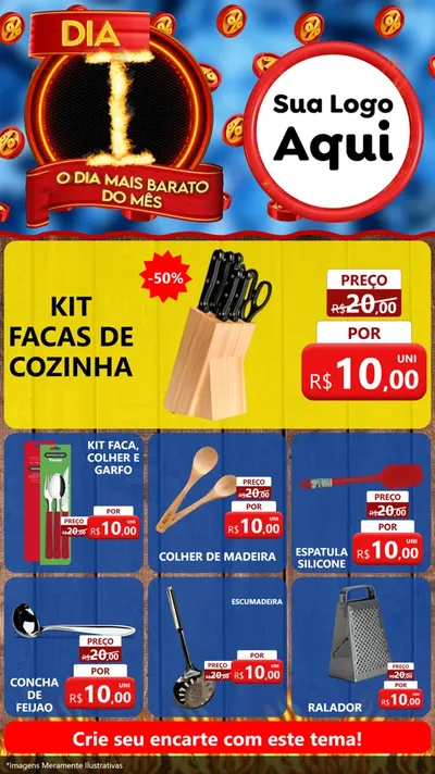 Modelo de Rede Social para Stories com o tema Dia I - O Dia Mais Barato Do Mês para Utilidades Domésticas