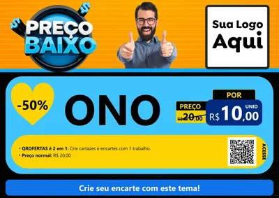 Modelo de Cartaz para Cartaz A4 Horizontal com o tema Preço Baixo para Óticas