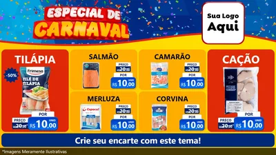 Modelo de TV para TV Horizontal com o tema Especial de Carnaval para Peixaria