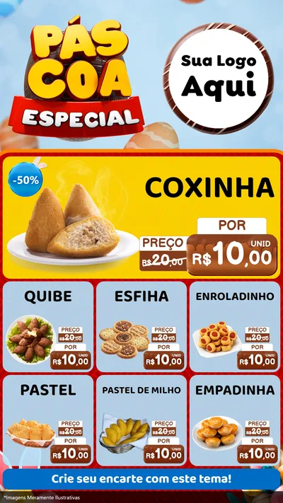 Modelo de Rede Social para Stories com o tema Páscoa Especial para Salgadaria