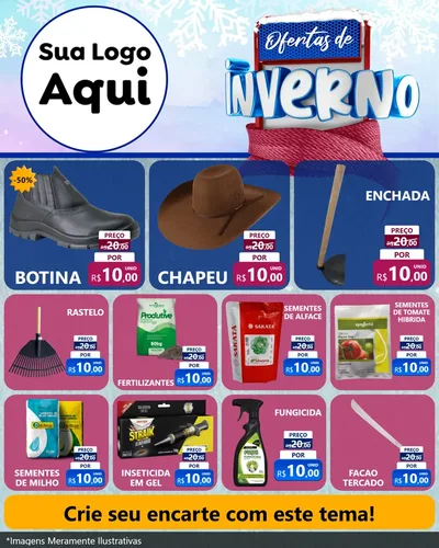 Modelo de Rede Social para Feed Instagram com o tema Ofertas de Inverno para Agropecuária