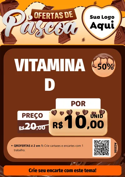Modelo de Cartaz para Cartaz A4 Vertical com o tema Ofertas de Páscoa para Farmácia