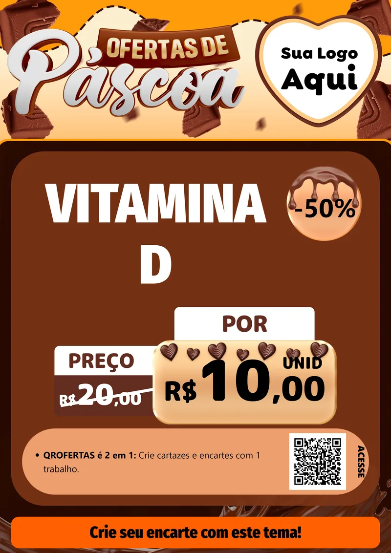 Modelo de Cartaz para Cartaz A4 Vertical com o tema Ofertas de Páscoa para Farmácia