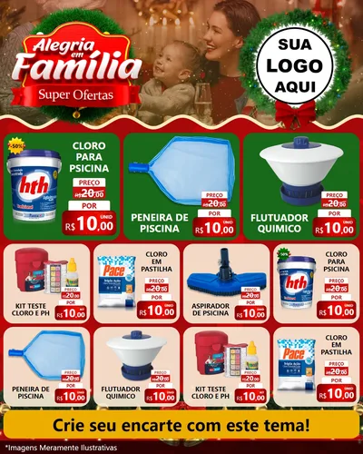 Modelo de Rede Social para Feed Instagram com o tema Alegria Em Família - Super Ofertas para Produtos para Piscina