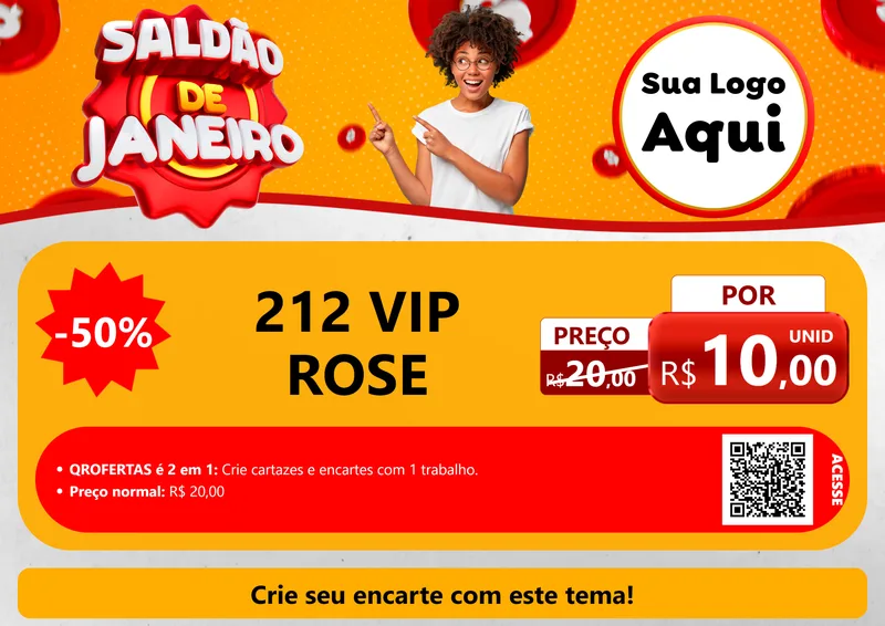 Modelo de Cartaz para Cartaz A4 Horizontal com o tema Saldão de Janeiro para Perfumes