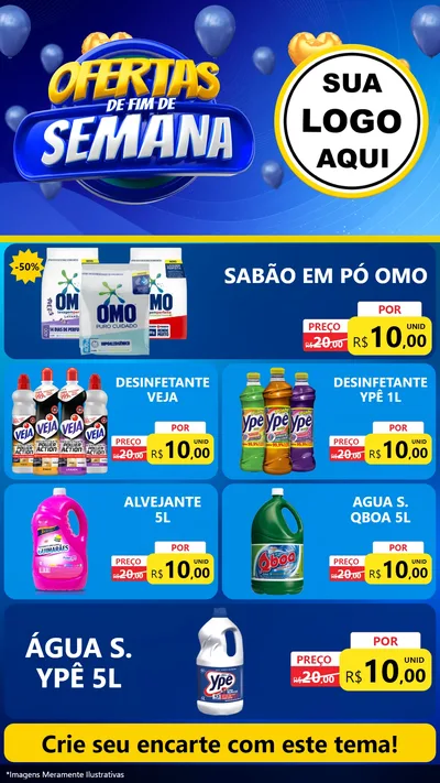 Modelo de TV para TV Vertical com o tema Ofertas de Fim de Semana para Produtos de Limpeza
