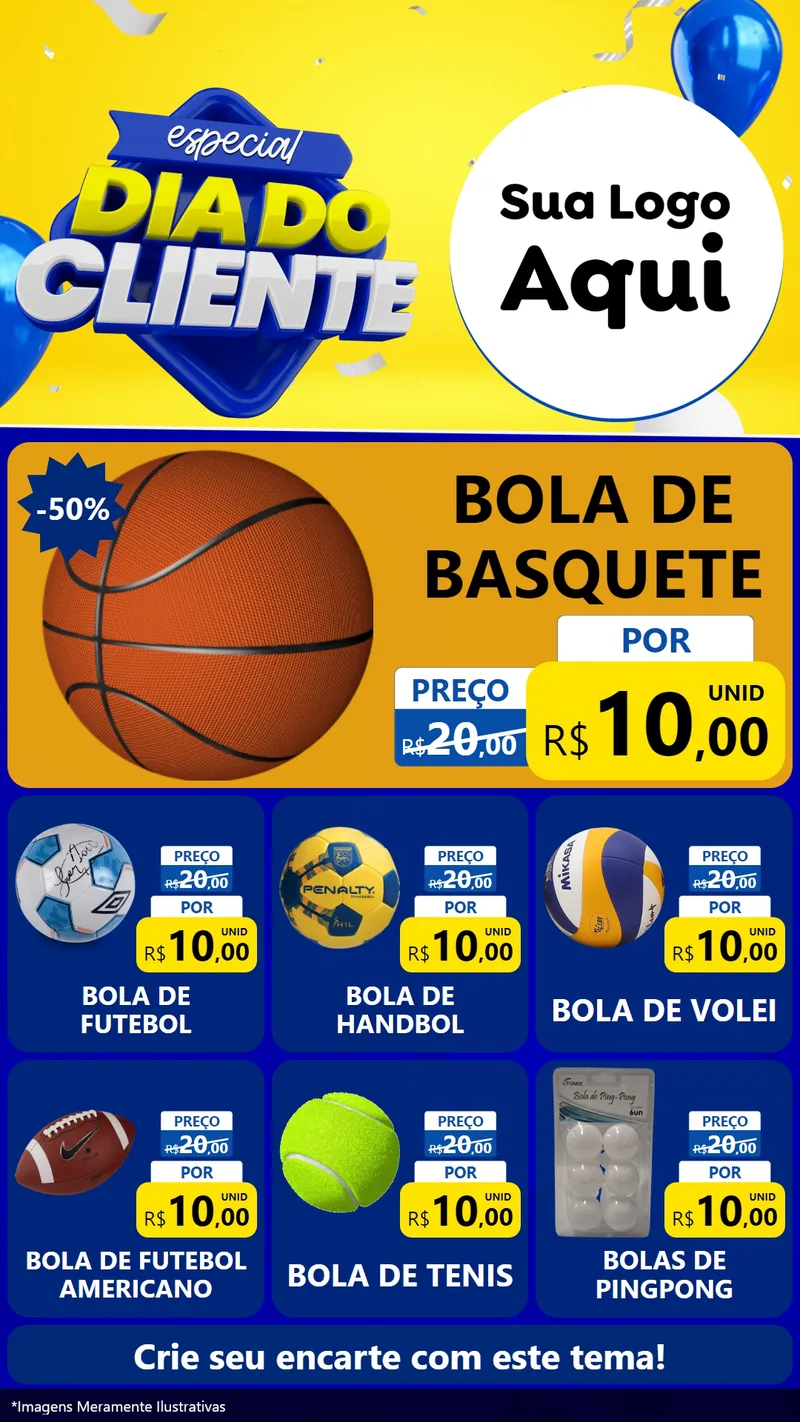 Modelo de Rede Social para Stories com o tema Especial Dia do Cliente para Artigos Esportivos