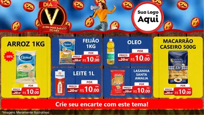 Modelo de TV para TV Horizontal com o tema Dia V - O Dia Mais Barato Do Mês para Supermercado