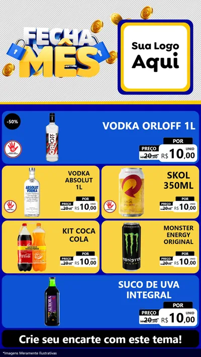 Modelo de TV para TV Vertical com o tema Fecha Mês para Distribuidora de bebidas