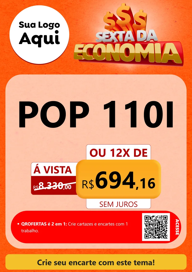 Modelo de Cartaz para Cartaz A4 Vertical com o tema Sexta da Economia para Concessionaria de Motos