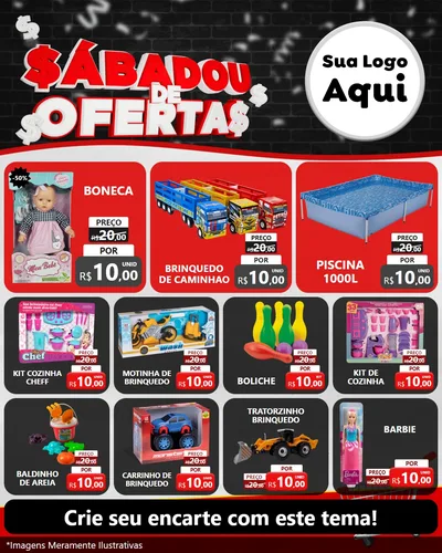 Modelo de Rede Social para Feed Instagram com o tema Sabadou de Ofertas para Brinquedos
