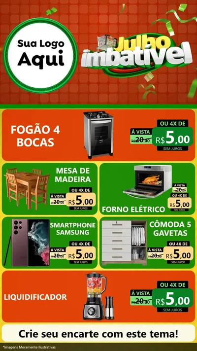 Modelo de TV para TV Vertical com o tema Julho Imbatível para Móveis e Eletro