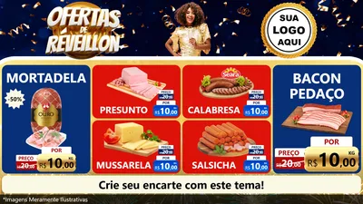 Modelo de TV para TV Horizontal com o tema Ofertas de Réveillon para Frios e Laticínios