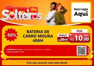 Modelo de Cartaz para Cartaz A4 Horizontal com o tema Semana dos Solteiros para Baterias Elétricas