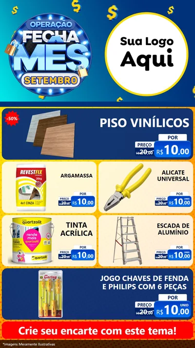 Modelo de TV para TV Vertical com o tema Operação Fecha Mês Setembro para Material para Construção