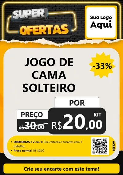 Modelo de Cartaz para Cartaz A4 Vertical com o tema Super Ofertas para Cama, Mesa e Banho