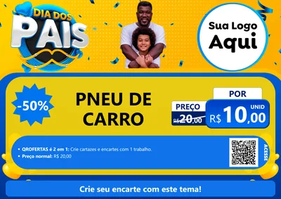 Modelo de Cartaz para Cartaz A4 Horizontal com o tema Dia dos Pais para Auto peças