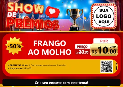Modelo de Cartaz para Cartaz A4 Horizontal com o tema Show de Prêmios para Restaurante