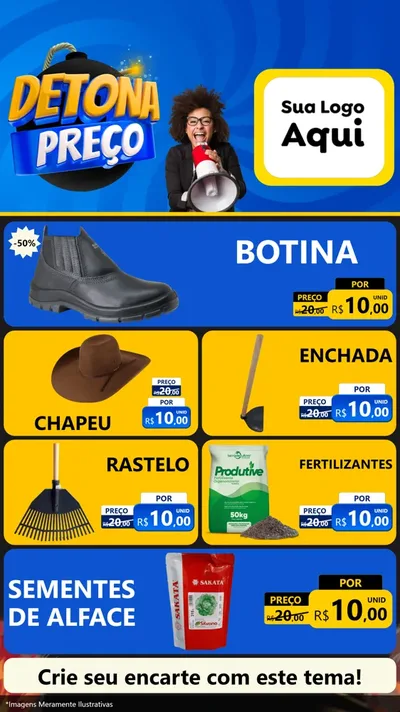 Modelo de TV para TV Vertical com o tema Detona Preços para Agropecuária