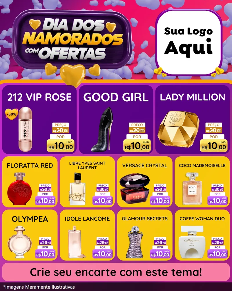 Modelo de Rede Social para Feed Instagram com o tema Dia Dos Namorados Com Ofertas para Perfumes
