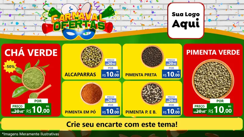Modelo de TV para TV Horizontal com o tema Carnaval de Ofertas para Produtos Naturais
