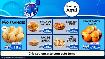 Modelo de TV para TV Horizontal com o tema Novembro Azul para Padaria