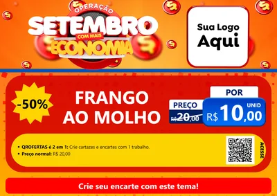 Modelo de Cartaz para Cartaz A4 Horizontal com o tema Operação Setembro Com Muita Economia para Restaurante
