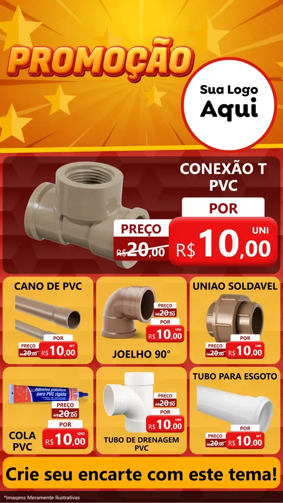 Modelo de Rede Social para Stories com o tema Promoção para Tubos e conexões