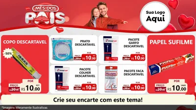 Modelo de TV para TV Horizontal com o tema Mês dos Pais para Embalagens