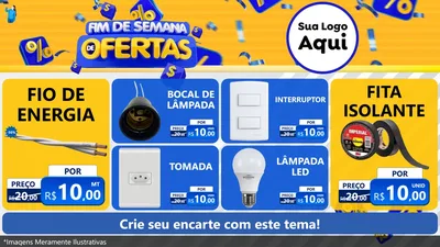 Modelo de TV para TV Horizontal com o tema Fim de Semana de Ofertas para Materiais Elétricos