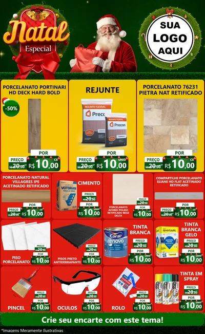 Modelo de Encarte para Encarte Grande com o tema Natal Especial para Pisos e revestimentos