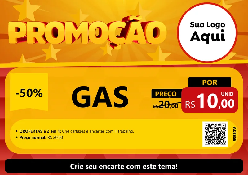 Modelo de Cartaz para Cartaz A4 Horizontal com o tema Promoção para Água e gás