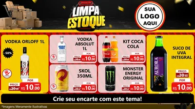 Modelo de TV para TV Horizontal com o tema Operação Limpa Estoque para Distribuidora de bebidas
