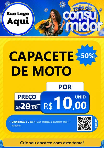 Modelo de Cartaz para Cartaz A4 Vertical com o tema Mês do Consumidor para Moto peças