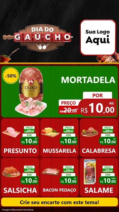 Modelo de Rede Social para Stories com o tema Dia do Gaúcho para Frios e Laticínios
