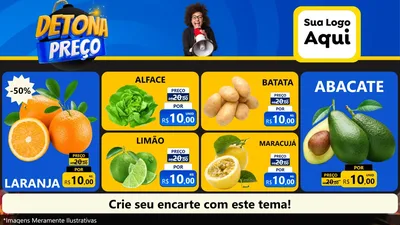 Modelo de TV para TV Horizontal com o tema Detona Preços para Hortifrúti