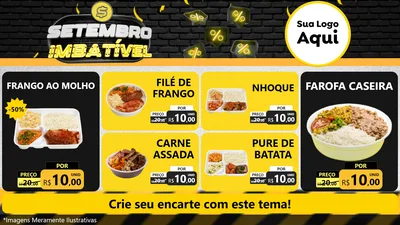 Modelo de TV para TV Horizontal com o tema Setembro Imbatível para Restaurante