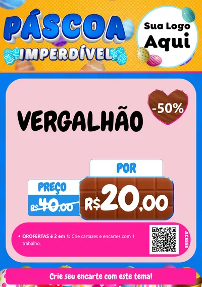 Modelo de Cartaz para Cartaz A4 Vertical com o tema Páscoa Imperdível para Ferragens