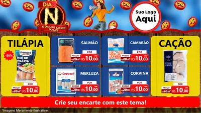 Modelo de TV para TV Horizontal com o tema Dia N - O Dia Mais Barato Do Mês para Peixaria