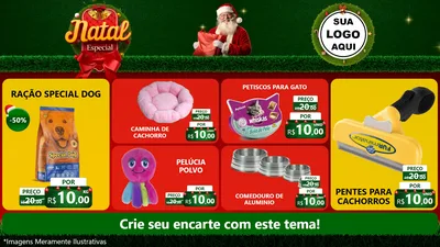 Modelo de TV para TV Horizontal com o tema Natal Especial para Pet Shop