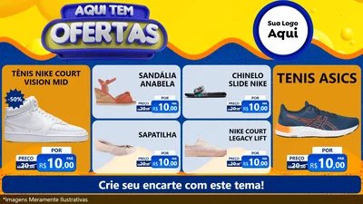 Modelo de TV para TV Horizontal com o tema Aqui Tem Ofertas para Calçados