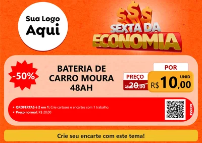 Modelo de Cartaz para Cartaz A4 Horizontal com o tema Sexta da Economia para Baterias Elétricas