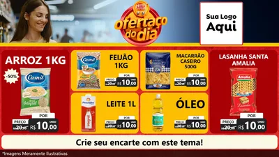 Modelo de TV para TV Horizontal com o tema Ofertaço Do Dia para Supermercado