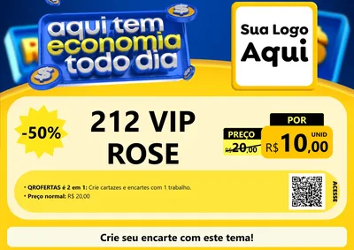 Modelo de Cartaz para Cartaz A4 Horizontal com o tema Aqui Tem Economia Todo Dia para Perfumes