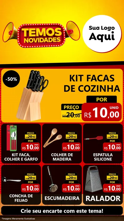Modelo de Rede Social para Stories com o tema Temos Novidades para Utilidades Domésticas