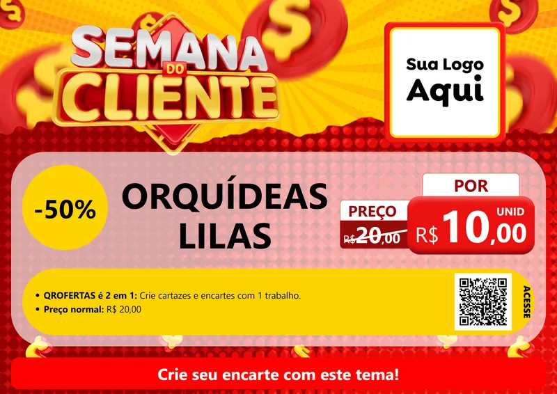 Modelo de Cartaz para Cartaz A4 Horizontal com o tema Semana do Cliente para Floricultura e jardim